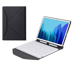 B500 Diamond Texture Triangle Back Holder Splittable Bluetooth Keyboard Leather Tablet Case for Samsung Galaxy Tab A7 10.4 2020(Black+Black), B500