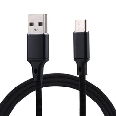 1m 2A Output USB to USB-C / Type-C Nylon Weave Style Data Sync Charging Cable, 2A Red, 2A White, 2A Black, 2A Pink, 2A Grey, 2A Blue