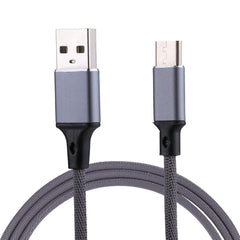 1m 2A Output USB to USB-C / Type-C Nylon Weave Style Data Sync Charging Cable, 2A Red, 2A White, 2A Black, 2A Pink, 2A Grey, 2A Blue