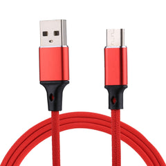 1m 2A Output USB to USB-C / Type-C Nylon Weave Style Data Sync Charging Cable, 2A Red, 2A White, 2A Black, 2A Pink, 2A Grey, 2A Blue