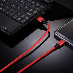 1m 2A Output USB to USB-C / Type-C Nylon Weave Style Data Sync Charging Cable, 2A Red, 2A White, 2A Black, 2A Pink, 2A Grey, 2A Blue