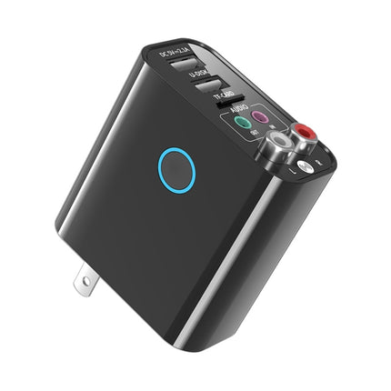 K16 2 in 1 3.5mm AUX + RAC Dual Output Plug-in Bluetooth 5.0 Audio Transmitter Receiver with Remote Control, US Plug, US Plug