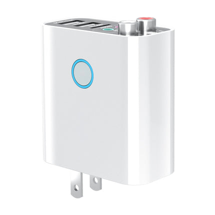 K16 2 in 1 3.5mm AUX + RAC Dual Output Plug-in Bluetooth 5.0 Audio Transmitter Receiver with Remote Control, US Plug, US Plug