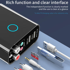 K16 2 in 1 3.5mm AUX + RAC Dual Output Plug-in Bluetooth 5.0 Audio Transmitter Receiver with Remote Control, EU Plug, EU Plug