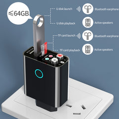 K16 2 in 1 3.5mm AUX + RAC Dual Output Plug-in Bluetooth 5.0 Audio Transmitter Receiver with Remote Control, EU Plug, EU Plug