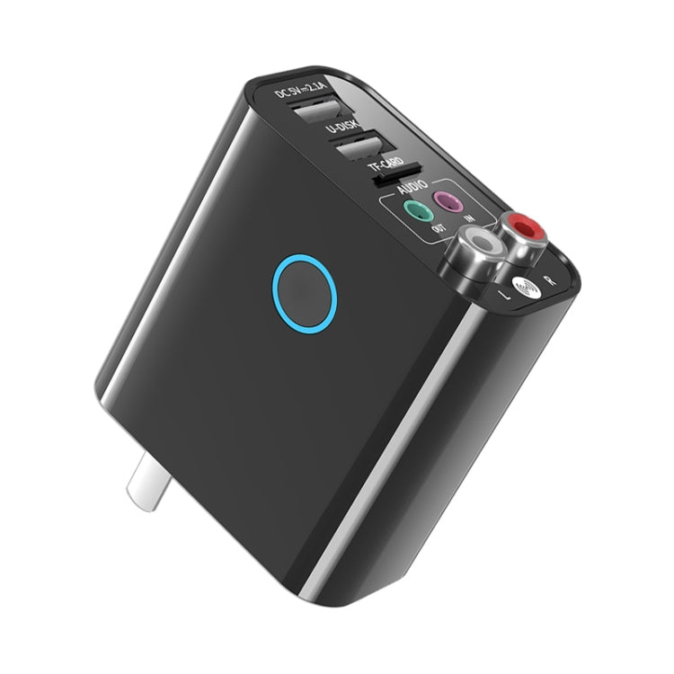 K16 2 in 1 3.5mm AUX + RAC Dual Output Plug-in Bluetooth 5.0 Audio Transmitter Receiver with Remote Control, CN Plug, CN Plug