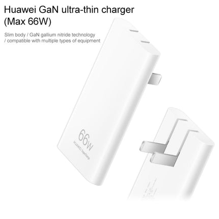 Original Huawei 66W GaN Ultra-thin Travel Charger Power Adapter with Type-C / USB-C Cable