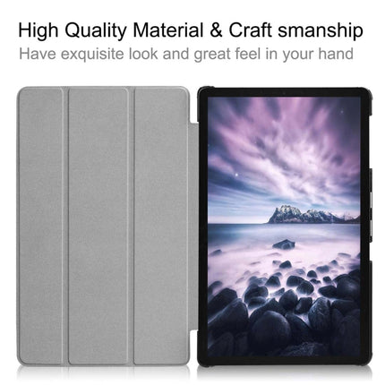Custer Texture Horizontal Flip PU Leather Case for Galaxy Tab A 10.5 / T595 & T590, with Three-folding Holder & Sleep / Wake-up Function