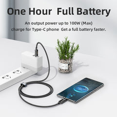 REMAX RC-128a 100W Type-C / USB-C to Type-C / USB-C Intelligent Digital Display Zinc Alloy Braided Charging Data Cable, Length: 1.2m