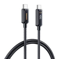 REMAX RC-128a 100W Type-C / USB-C to Type-C / USB-C Intelligent Digital Display Zinc Alloy Braided Charging Data Cable, Length: 1.2m