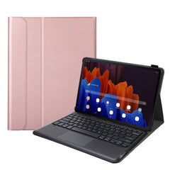 A970-A Splittable Bluetooth Keyboard Leather Tablet Case for Samsung Galaxy Tab S8+ / S7 FE T730 / S7+ T970 / T975, with Touchpad & Holder