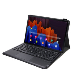 A970-A Splittable Bluetooth Keyboard Leather Tablet Case for Samsung Galaxy Tab S8+ / S7 FE T730 / S7+ T970 / T975, with Touchpad & Holder