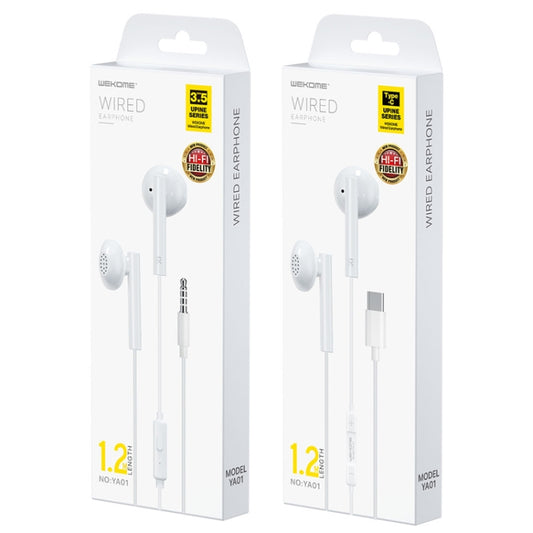 WK YA01 Type-C In-Ear Wired Earphone, Length: 1.2m, Type-C