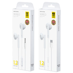 WK YA01 Type-C In-Ear Wired Earphone, Length: 1.2m, Type-C