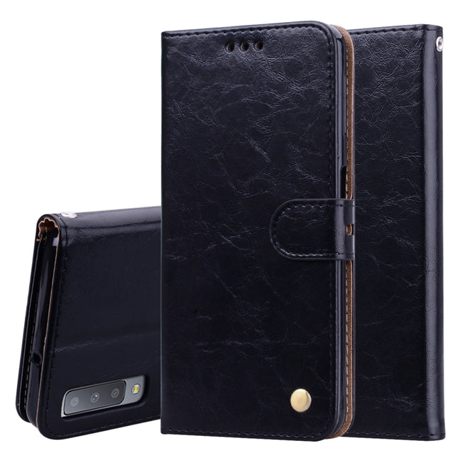 Business Style Oil Wax Texture Horizontal Flip Leather Case for Galaxy A7 (2018), with Holder & Card Slots & Wallet, For Galaxy A7