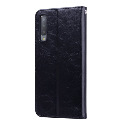 Business Style Oil Wax Texture Horizontal Flip Leather Case for Galaxy A7 (2018), with Holder & Card Slots & Wallet, For Galaxy A7