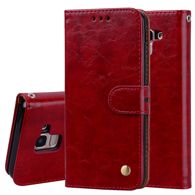 Business Style Oil Wax Texture Horizontal Flip Leather Case for Galaxy J6 (EU Version) (2018), with Holder & Card Slots & Wallet, For Galaxy J6 (EU Version) (2018)