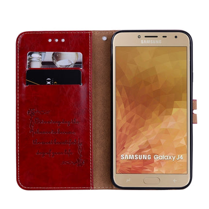 Business Style Oil Wax Texture Horizontal Flip Leather Case for Galaxy J4 (EU Version) (2018), with Holder & Card Slots & Wallet, For Galaxy J4 (EU Version) (2018)