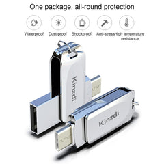 Kinzdi 64GB USB + Type-C Interface Metal Twister Flash Disk V8, 64GB Rose Gold, 64GB Silver