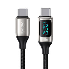 USAMS US-SJ559 U78 USB-C / Type-C to USB-C / Type-C PD100W Fast Charge Digital Data Cable, Cable Length: 3m, 3m (Black), 3m (White)