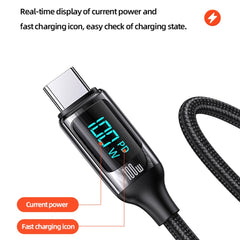 USAMS US-SJ559 U78 USB-C / Type-C to USB-C / Type-C PD100W Fast Charge Digital Data Cable, Cable Length: 3m, 3m (Black), 3m (White)