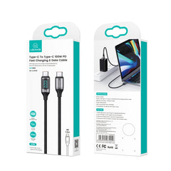 USAMS US-SJ559 U78 USB-C / Type-C to USB-C / Type-C PD100W Fast Charge Digital Data Cable, Cable Length: 3m, 3m (Black), 3m (White)