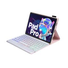 AM20-BS Lambskin Texture Ultra-thin Backlight Bluetooth Keyboard Leather Tablet Case For Lenovo Xiaoxin Pad 2022 10.6 inch/Tab M10 Plus 10.6 3rd Gen 2022, Ultra-thin with Backlight