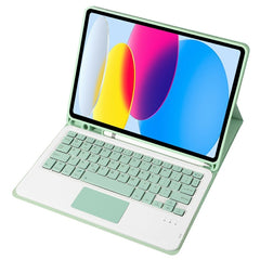 For iPad 11 2025 / 10th Gen 10.9 2022 A10B-A Lambskin Texture Bluetooth Touch Keyboard Leather Tablet Case with Pen Slot, A10B-A