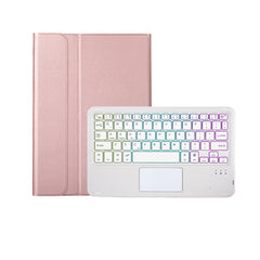 For iPad 11 2025 / 10th Gen 10.9 2022 A10B-AS Lambskin Texture Backlight Bluetooth Touch Keyboard Leather Tablet Case with Pen Slot, A10B-AS
