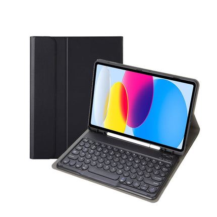 For iPad 11 2025 / 10th Gen 10.9 2022 YA10B Lambskin Texture Bluetooth Keyboard Leather Tablet Case with Pen Slot, YA10B
