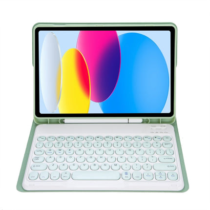 For iPad 11 2025 / 10th Gen 10.9 2022 YA10B Lambskin Texture Bluetooth Keyboard Leather Tablet Case with Pen Slot, YA10B