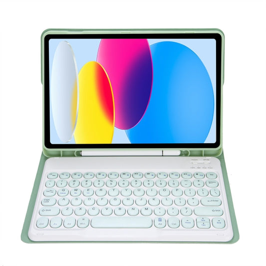 For iPad 11 2025 / 10th Gen 10.9 2022 YA10B Lambskin Texture Bluetooth Keyboard Leather Tablet Case with Pen Slot, YA10B