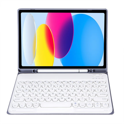 For iPad 11 2025 / 10th Gen 10.9 2022 YA10B Lambskin Texture Bluetooth Keyboard Leather Tablet Case with Pen Slot, YA10B