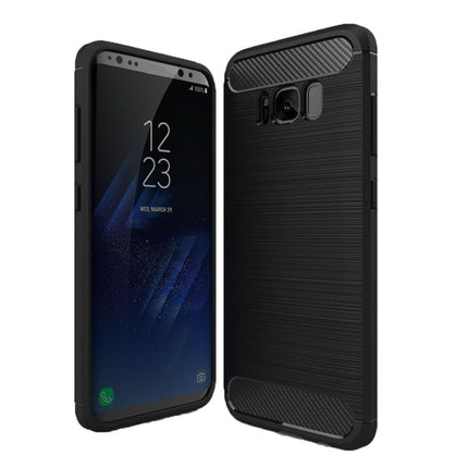 For Galaxy S8 Brushed Carbon Fiber Texture Shockproof TPU Protective Cover Case
