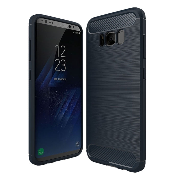 For Galaxy S8 Brushed Carbon Fiber Texture Shockproof TPU Protective Cover Case, For Galaxy S8, For Samsung Galaxy S8
