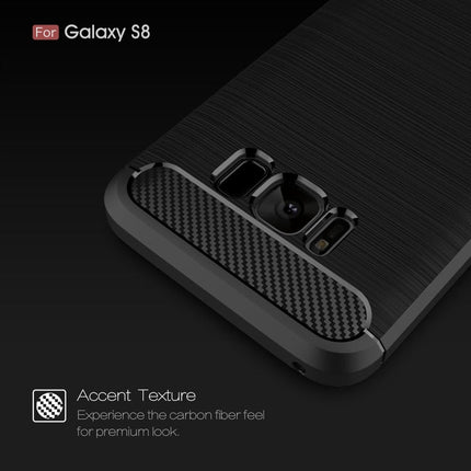 For Galaxy S8 Brushed Carbon Fiber Texture Shockproof TPU Protective Cover Case