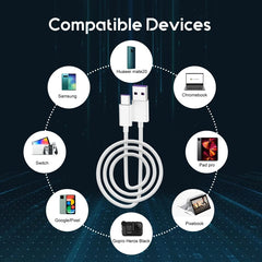 USB 2.0 to USB-C / Type-C Charging Data Cable, Cable Length: 1m