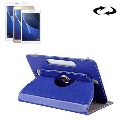 7 inch Tablets Leather Case Crazy Horse Texture 360 Degrees Rotation Protective Case Shell with Holder for Galaxy Tab A 7.0 (2016) / T280 & Tab 4 7.0 / T230 & Tab Q T2558, Colorfly G708, Asus ZenPad 7.0 Z370CG, Huawei MediaPad T1 7.0 / T1-701u