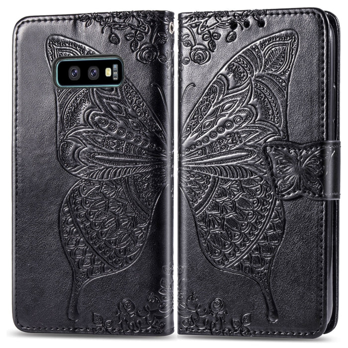 Butterfly Love Flowers Embossing Horizontal Flip Leather Case for Galaxy S10e, with Holder & Card Slots & Wallet & Lanyard, For Galaxy S10e