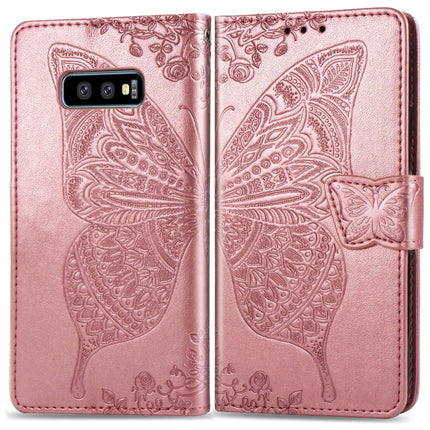 Butterfly Love Flowers Embossing Horizontal Flip Leather Case for Galaxy S10e, with Holder & Card Slots & Wallet & Lanyard, For Galaxy S10e
