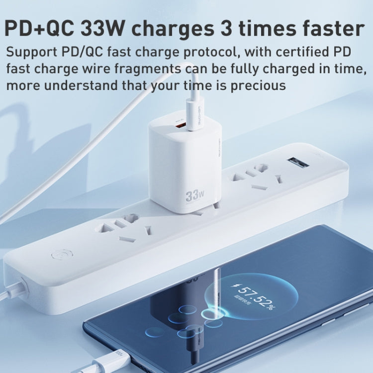 WK WP-U140 33W Power Series USB+USB-C/Type-C Fast Charger, Specifications: US Plug, 33W US Plug