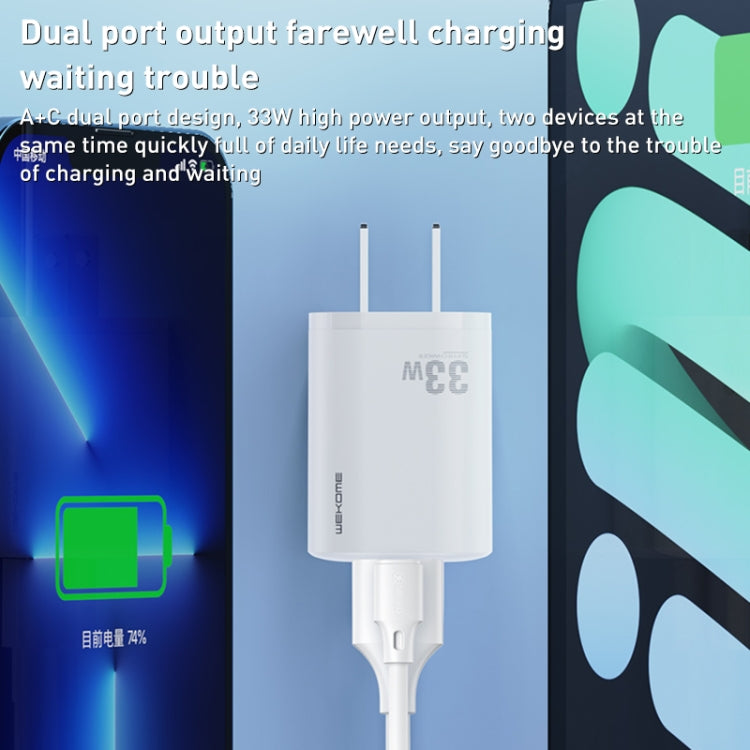 WK WP-U140 33W Power Series USB+USB-C/Type-C Fast Charger, Specifications: US Plug, 33W US Plug