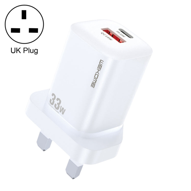 WK WP-U140 33W Power Series USB+USB-C/Type-C Fast Charger, Specifications: UK Plug, 33W UK Plug