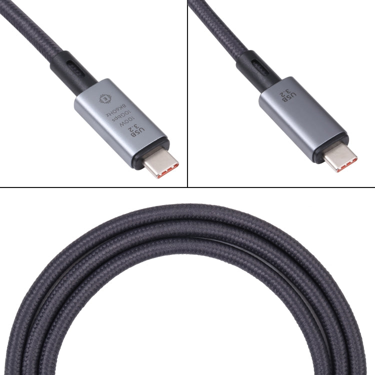 10Gbps 8K USB-C/Type-C to USB-C/Type-C Video Cable Compatible with USB 3.2, Length: 1m, 10Gbps Type-C to Type-C