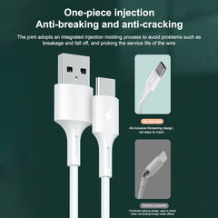 WK WDC-136 USB to Type-C / USB-C 3A Fast Charging Data Cable, USB to Type-C(Black), USB to Type-C(White)