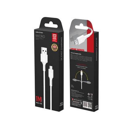 WK WDC-136 USB to Micro USB 3A Fast Charing Data Cable, USB to Micro USB(White)