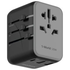 MOMAX UA11 1-World 20W PD Global Travel Fast Charger Power Adapter, UA11 (Yellow), UA11 (Black), UA11 (Blue), UA11