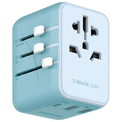 MOMAX UA11 1-World 20W PD Global Travel Fast Charger Power Adapter, UA11 (Yellow), UA11 (Black), UA11 (Blue), UA11