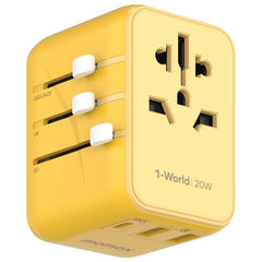 MOMAX UA11 1-World 20W PD Global Travel Fast Charger Power Adapter, UA11 (Yellow), UA11 (Black), UA11 (Blue), UA11