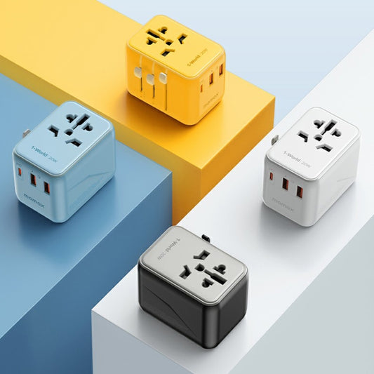 MOMAX UA11 1-World 20W PD Global Travel Fast Charger Power Adapter, UA11 (Yellow), UA11 (Black), UA11 (Blue), UA11